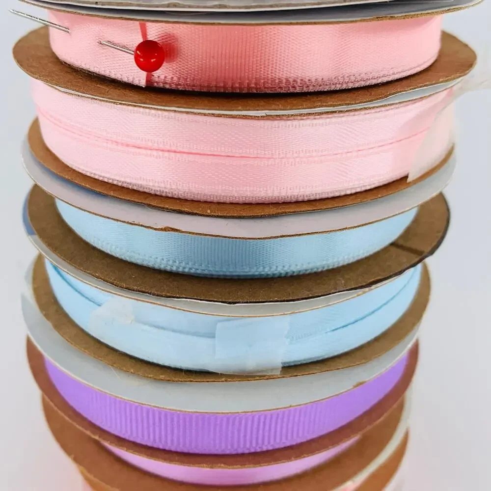Ribbon Lot For Crafts Multicolor Blue Red Purple Pink Green Grosgrain Satin Trim